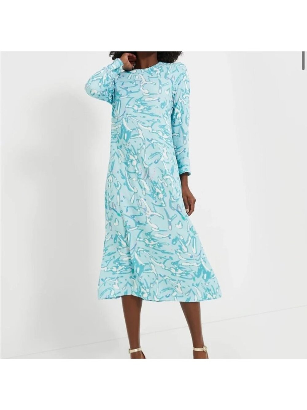 NWOT Tuckernuck HYACINTH HOUSE Blue Abstract Hattie Midi Dress XL